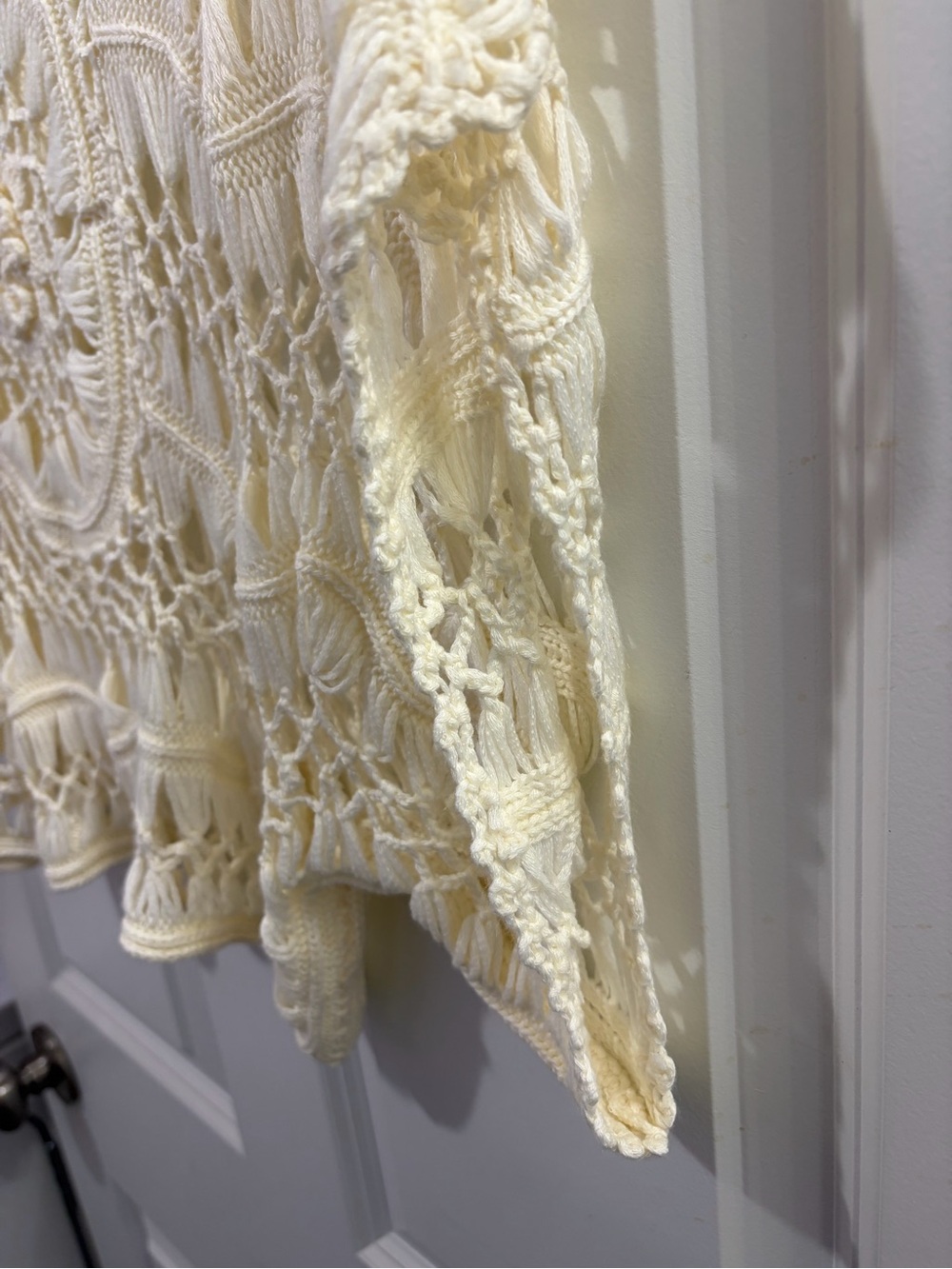 Source Unknown Cream Crochet Openwork Tunic - Picture 3 of 4